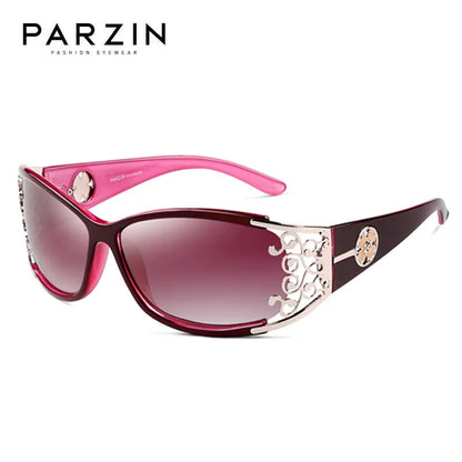 PARZIN Luxury Sunglasses Women Polarized Sun Glasses For Driving Vintage Female Ladies Shades Sunglasses Black With Packing PZ18