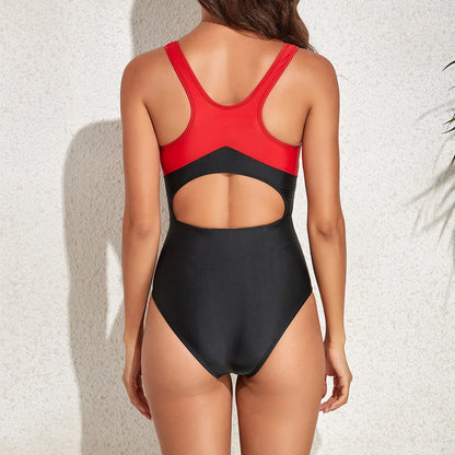 Sports One Piece Swimsuit 2024 New Racerback Slimming Swimwear Women Bathing Suit Surf Monokini Modest Athletic Swimming Suits - Kimlud