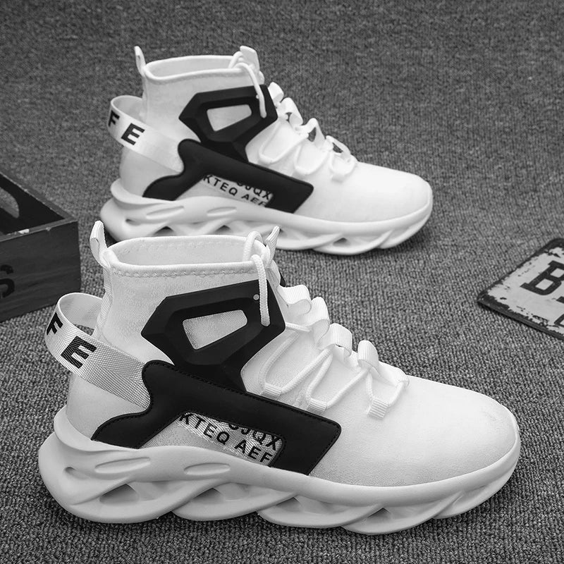 Mens Running Shoes New High Top Plus Size Breathe Mesh Sneakers Cushioning Soft Sole Trendy Casual Tennis Shoes for Men