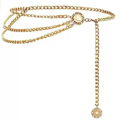 2025 Punk Hip Hop Waist Chain Vintage Waist Belly Jewelry Sexy Bikini Beach Multilayer Belt Chain with Long Tassel Coin...