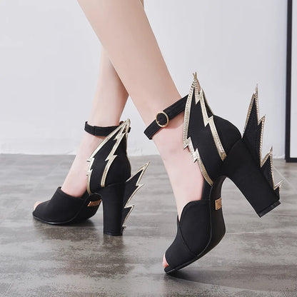 High Heels Sandals Women Summer Women Wedding Shoes Platform Wedges Casual Large 10cm Flame Get Together Casual Sandals Orange - Kimlud