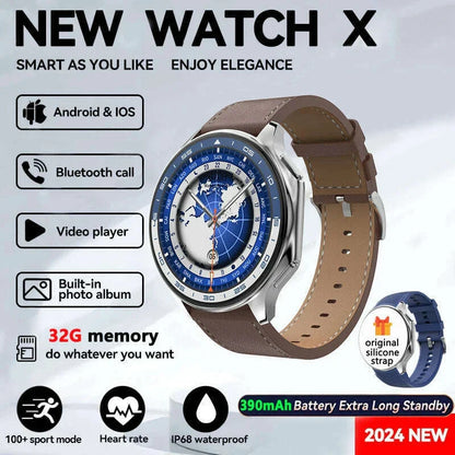 2025 New For Man DT Watch X Smart Watch Men 32GB Memory AMOLED HD Screen Bluetooth Call NFC Heart rate waterproof SmartWatch