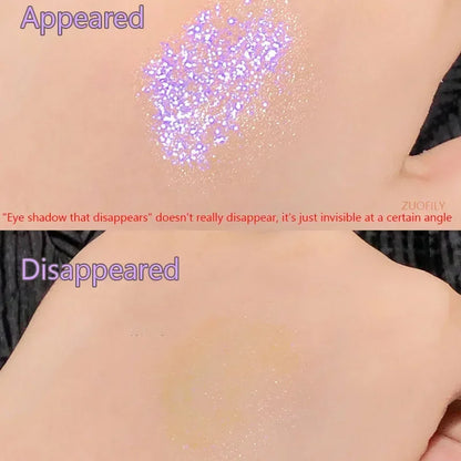 Disappears Glitter Eyeshadow Palette Purple Sequins Pigment Crystal Mud Shining Eyes Makeup Waterproof Lasting Midnight...