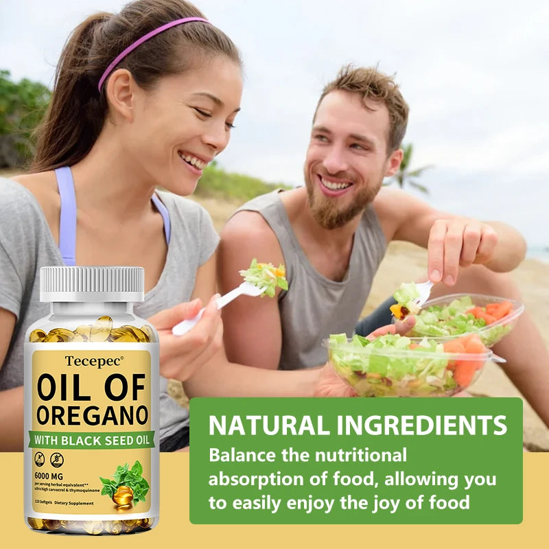 Oil of Oregano with Black Seed Oil, 30/60/120 Capsules– 20:1 Extract - Antioxidant Immune Health Support, Non-GMO...