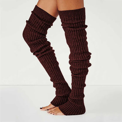 Women Winter Warm Leg Warmers Knee High Socks Girl Boot Topper Sock Warm Foot Cover Skinny Stockings Knitted Crochet Long Socks - Kimlud