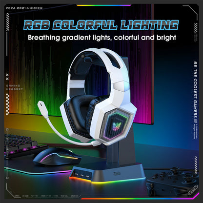 ONIKUMA 2.4GHz Wireless Gaming Headset For PS5 PS4 PC Mac Noise Cancelling Earphone Headset Gaming Headphone With Micr RGB Light