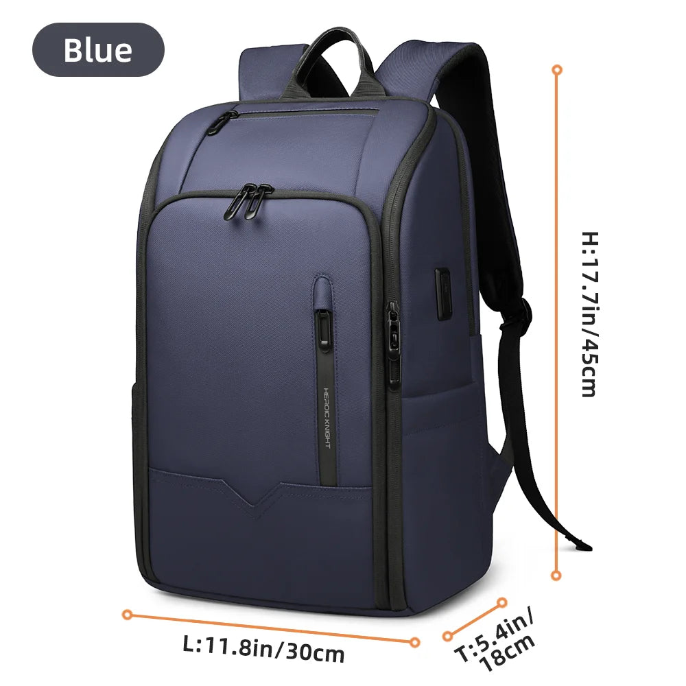 Heroic Knight Business Backpack Men Waterproof Large Capacity Work Trip Backpack Fashion Multifunctional Laptop Pack Fits 15.6"
