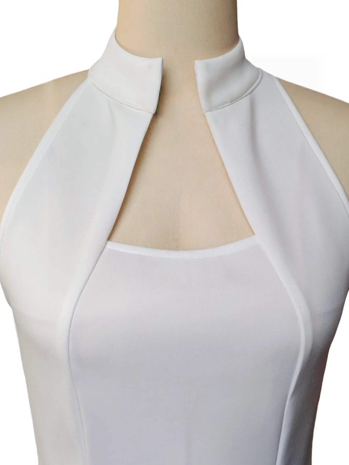 Elegant Sleeveless Neckline Gown Stand Collar Knee-Length Slim Fit Dress for Women Holiday Parties Spring Summer New...