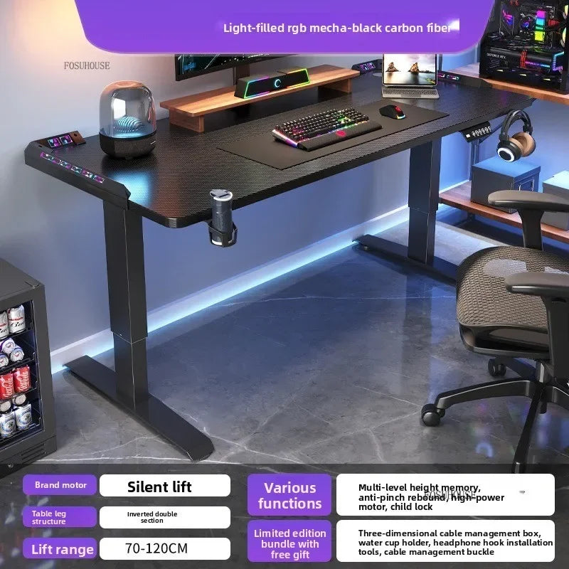 Height-adjustable Electric Computer Desk Office Furniture Bedroom Desktop Gaming E-sports Table Modern Home Office Study Desks Z - Kimlud