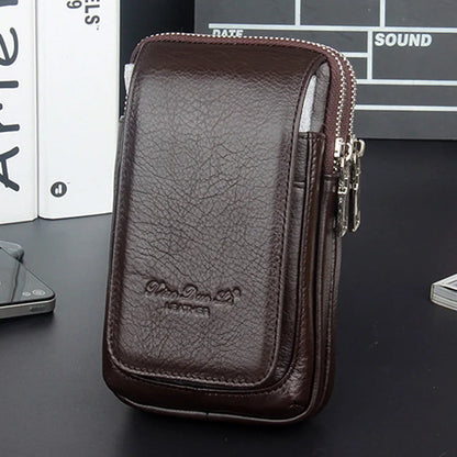 High Quality Men Genuine Leather Waist Pack Bag Coin Cigarette Purse Pocket Pouch Belt Bum Cell/Mobile Phone Case Fanny...