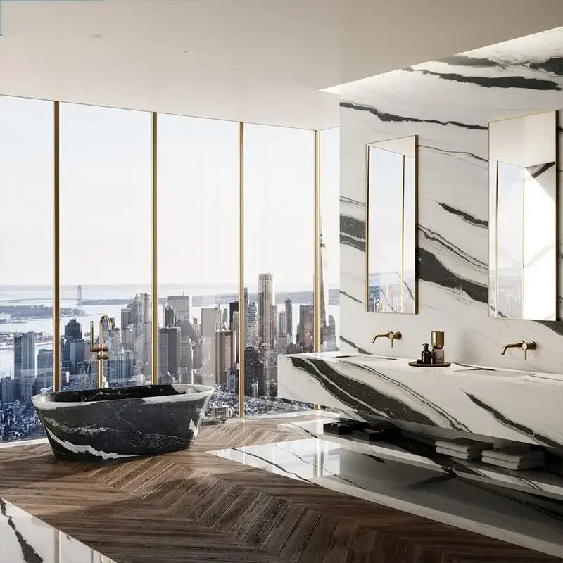 Customizable Freestanding Marble Bathtub Natural Stone Tub, Luxury Soaking Tub for Villa/Hotel, 180cm Carrara Royal Cream Bath