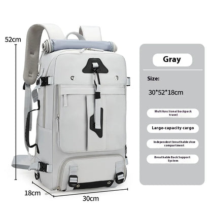Large capacity men's backpack with high-end feel, travel backpack, sports outdoor luggage bag, mountain climbing bag, waterproof