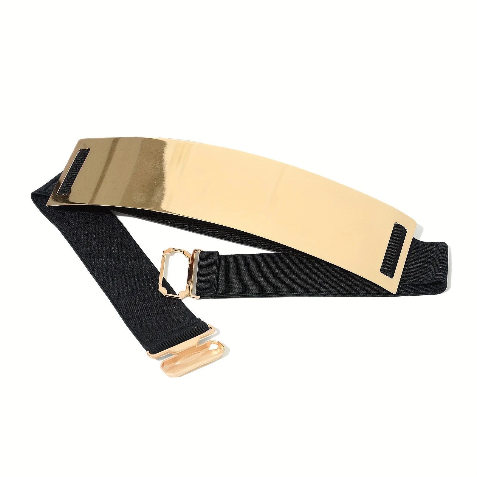 Punk-Elegant Metallic Glossy Wide Belt Waistband - Perfect for Y2K Dresses & Girdles! | Kimlud Mid Range Dress