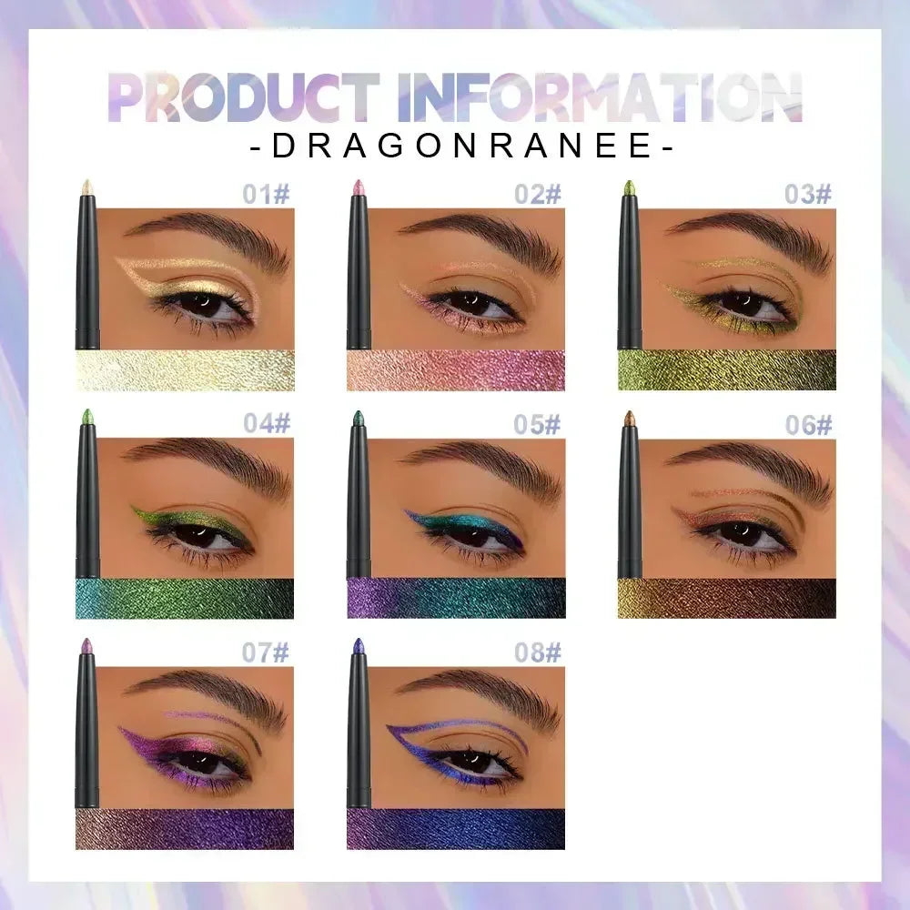 Glitter Aurora Eyeliner Pen Multi Chrome Eye Liner Lasting Shiny Metallic Eyeshadow Lying Silkworm Green Purple Makeup...