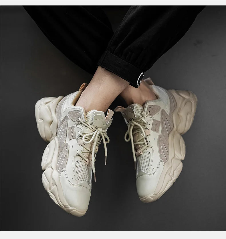 Luxury Men's Sneakers Designer Style High QualityLeather Casual Shoes Fashion Breathable Comfortable Tennis Sports Shoes for Men - Kimlud