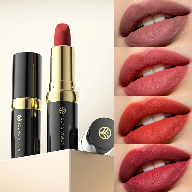 1Pcs Velvet Matte Lipstick Long Lasting Waterproof Sexy Red Lipsticks 5 Color Nude Pink Lip Gloss Makeup Non-stick Cup...