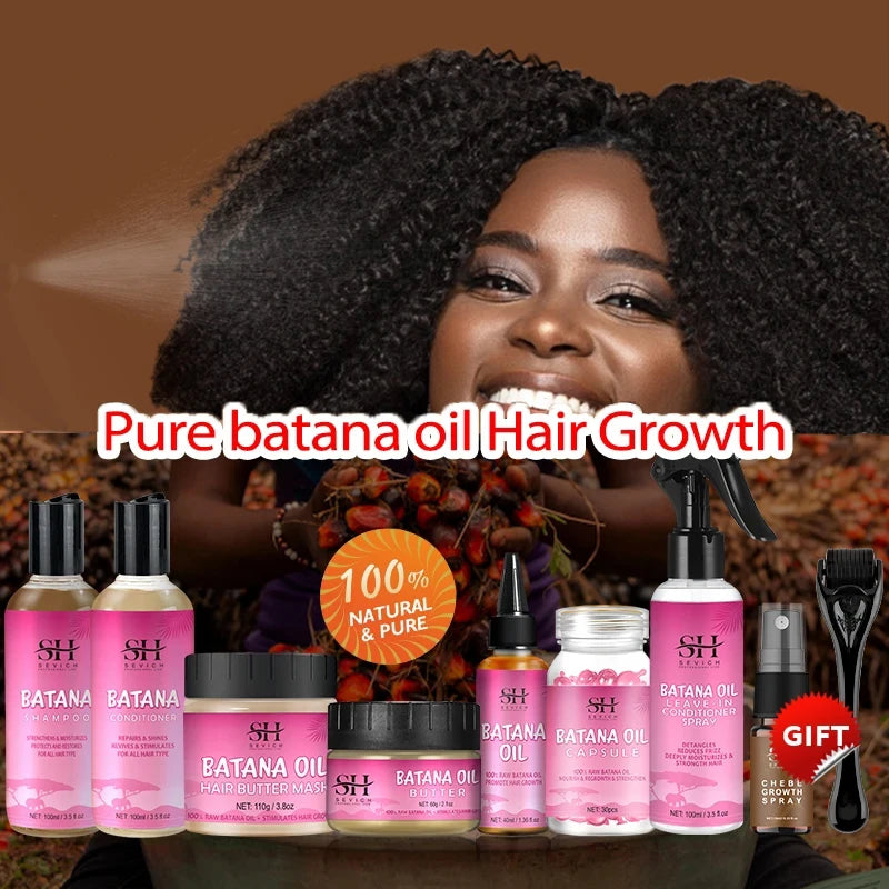 Fast Hair Growth Set Batana oil Traction Alopecia Hair Mask Anti Break Loss Hair Growth Oil Baldness Treatment chebe...