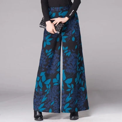 High Waist Floral Print Wide Leg Pants Straight Cut Mom Style Casual Trousers for Women plus Size Long Pants Spring Summer