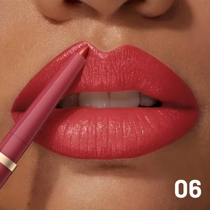 High Pigment Matte Nude Lip Liner Pencil, Waterproof Long Wear Smooth Retractable Lip Contour Makeup - Kimlud