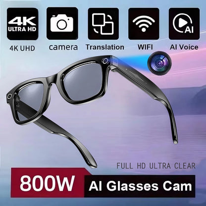 New 800W Camera AI Glasses Men Color-Changing Smart Translation Glasses Photo Video Recording Waterproof Call Smart...