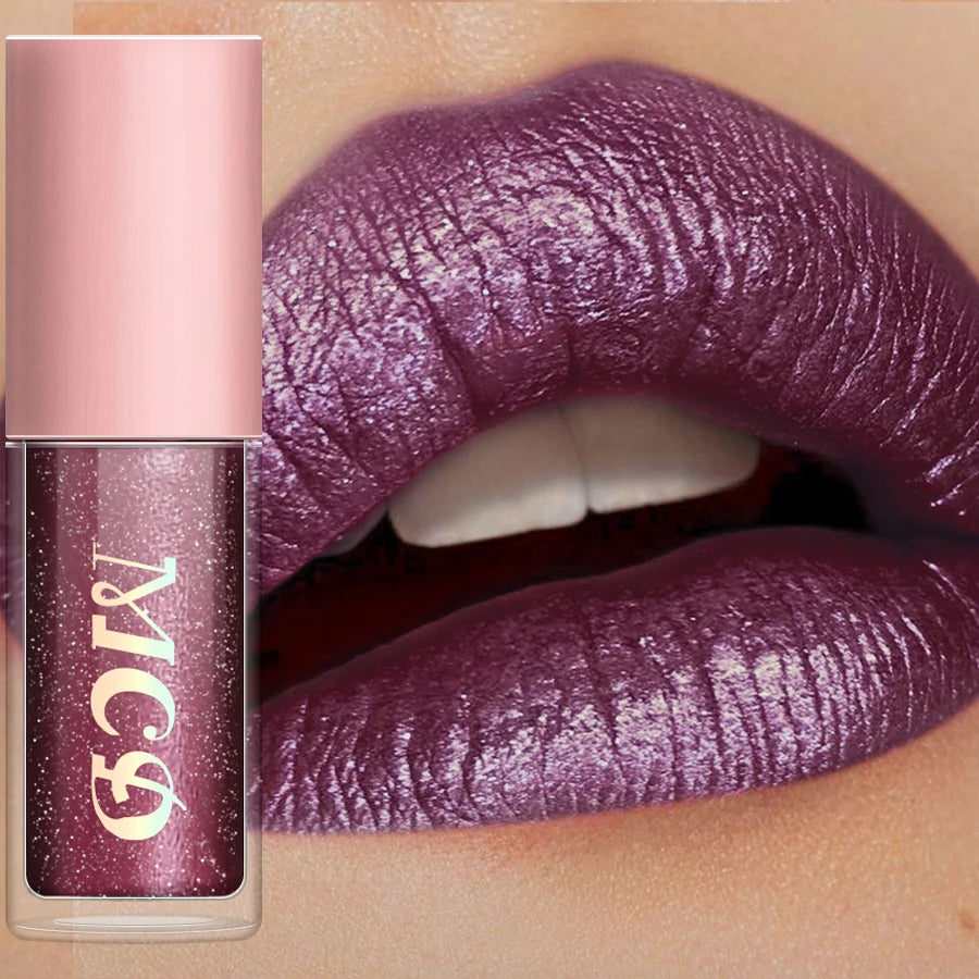 8 Colors Metallic Shimmer Lip Glaze Glitter Liquid Lipstick High Pigmented Lip tint Lip Gloss Korean Makeup Gifts Lip...