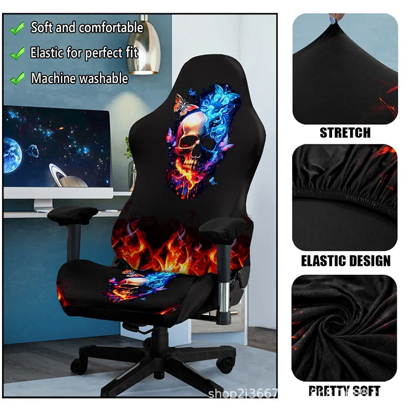One-Piece Stretch Gaming Chair Cover Brilliant Green Light Chair Cover High Elasticity for Office Gaming Chairs Home Decoration - Kimlud