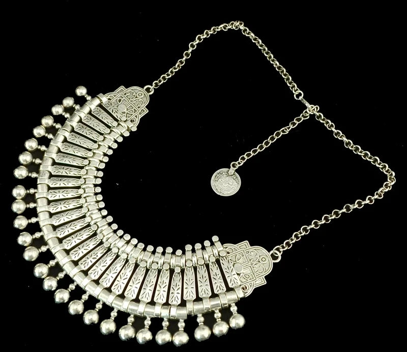 Afghan Bohemian Collars Choker Chic Ethnic Indian Jewelry Sets Gypsy Boho Vintage Tassel Coin Statement Necklace Earrings Women