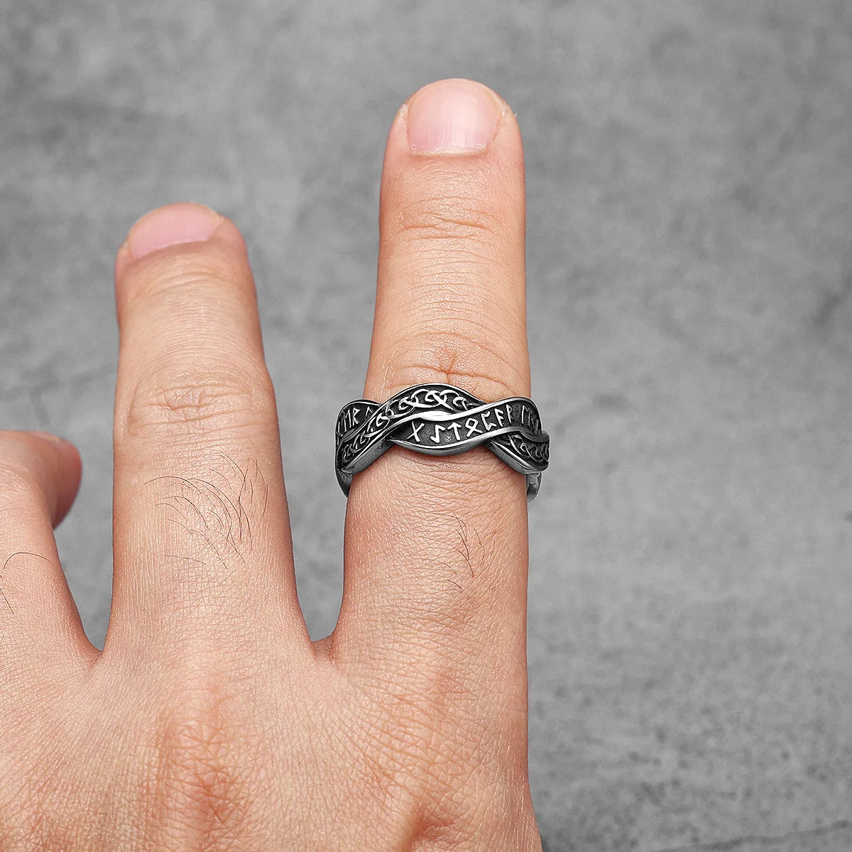 Viking Letter Character Unique Stainless Steel Men Rings Punk New In For Male Women Fashion Jewelry Creativity Gift Wholesale - Kimlud