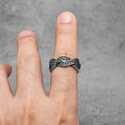 Viking Letter Character Unique Stainless Steel Men Rings Punk New In For Male Women Fashion Jewelry Creativity Gift Wholesale - Kimlud
