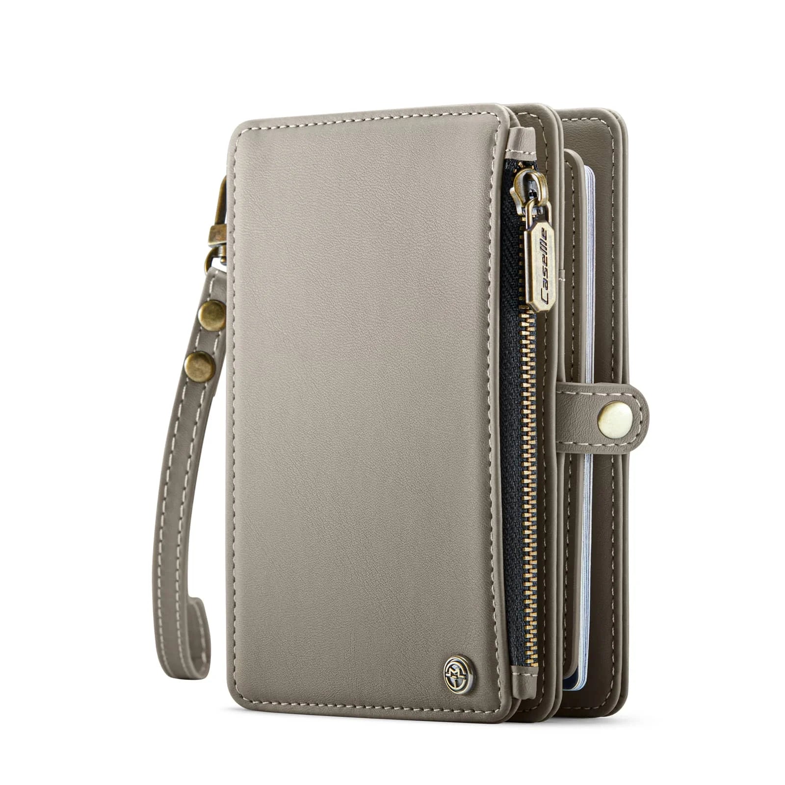 Passport Holder for Travel, Passport Case Wallet With Strap Wristlet and Zipper Wallet for Men Women Gold | Kimlud Mid...