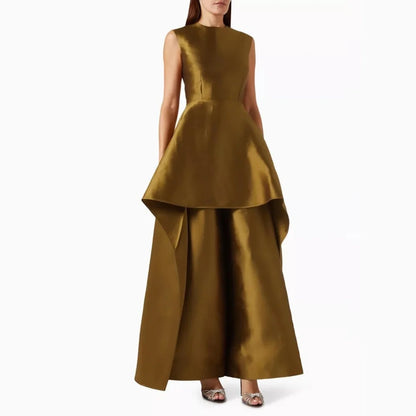 Customized Unisex A-line Scoop Neck Midi Dresses Prom Dresses Chinese Style Formal Casual Simple Retro Fashion Elegant Exquisite
