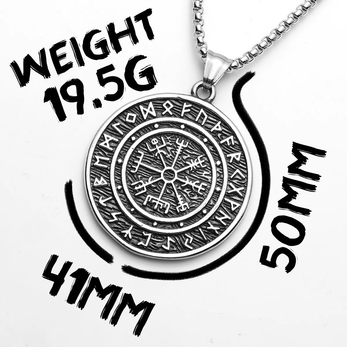 Viking Compass Rune Men Necklaces With Pendant Stainless Steel Jewelry For Male Women Punk Hip Hop Accessories Gifts...