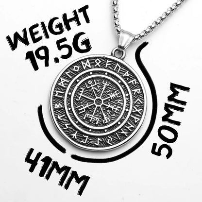 Viking Compass Rune Men Necklaces With Pendant Stainless Steel Jewelry For Male Women Punk Hip Hop Accessories Gifts...