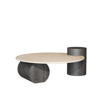 Stone Italian Side Table Nordic Natural Travertine Unique Wood Coffee Table Round Stone Designer Stolik Kawowy Home...
