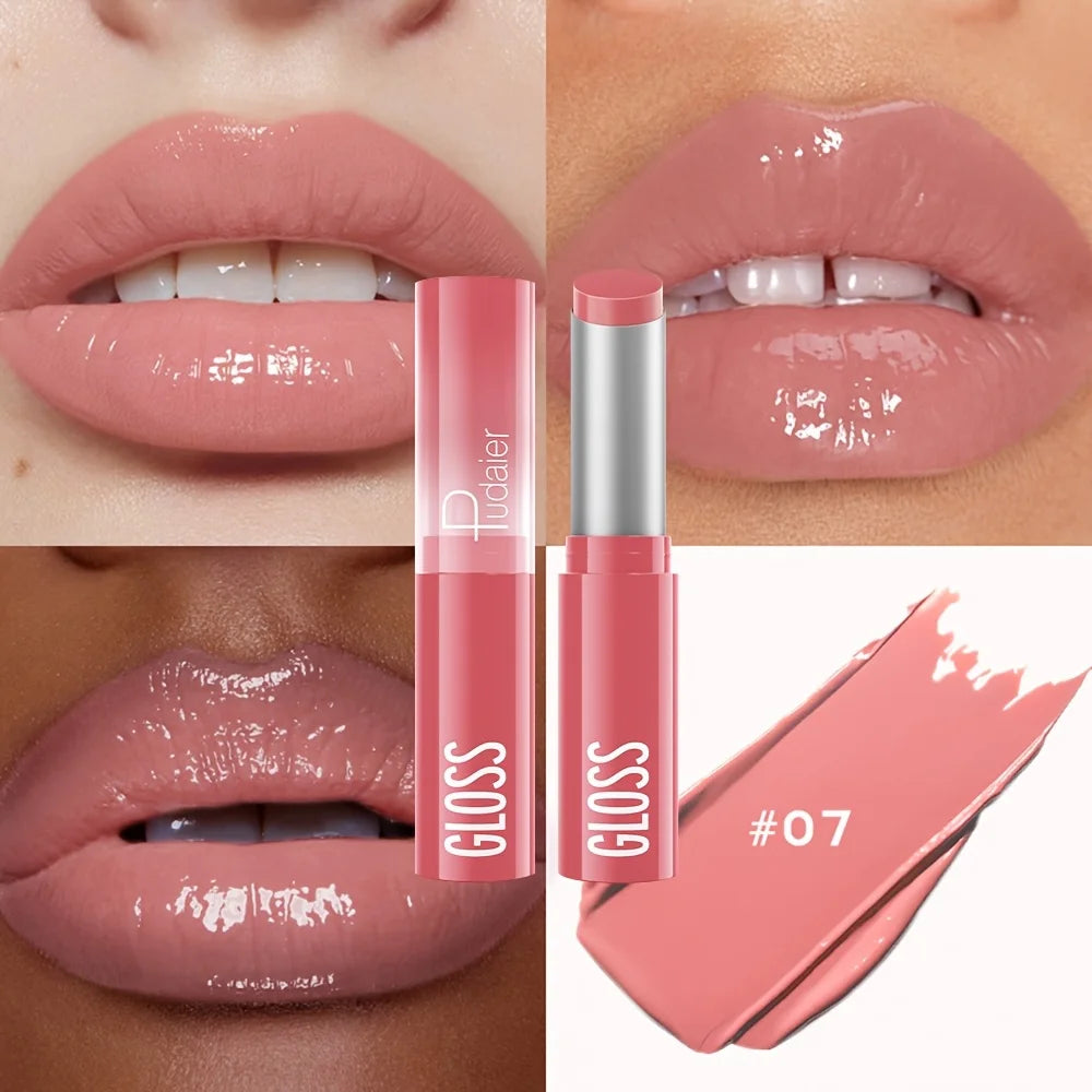 Glass Shine Lip Glaze, Mirror Finish Lipstick, Waterproof, Long Lasting, Non-Transfer, Plumping, Nude Shades