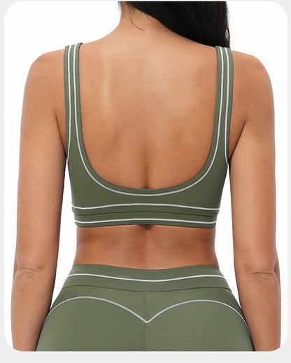 Breathable Yoga Bra Color Contrast Sports Bra Shockproof Gym Fitness Underwear High Strength Workout Top Female Sports...