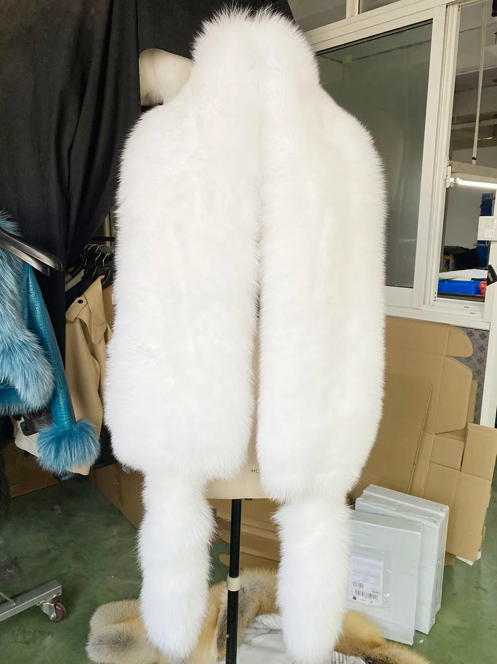 YOLOAgain 2025 Winter Warm Luxury Real Fox Fur Scarf Women Natural Fox Fur Scarf Shawl Female