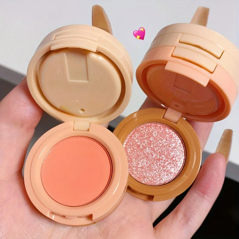 3-in-1 Makeup Palette, Matte & Pearlescent Texture Glitter Blush Highlighter Contouring 3-layer Palette | Kimlud Mid...
