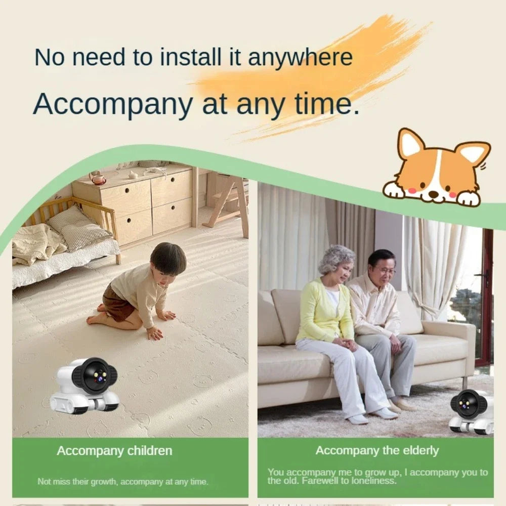 360 Degree Rotating Pet Camera with Two Way Talk Function and Night Detection Robot Cameras for Home Security