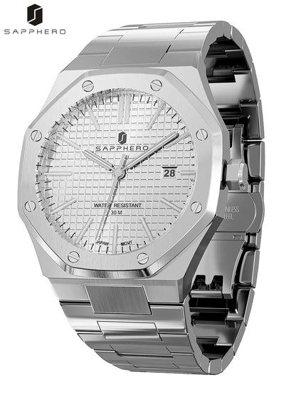 SAPPHERO Rose gold Men watches 30M waterproof stainless steels watches Quartz Watch  Men Business Fashion watches for men watche