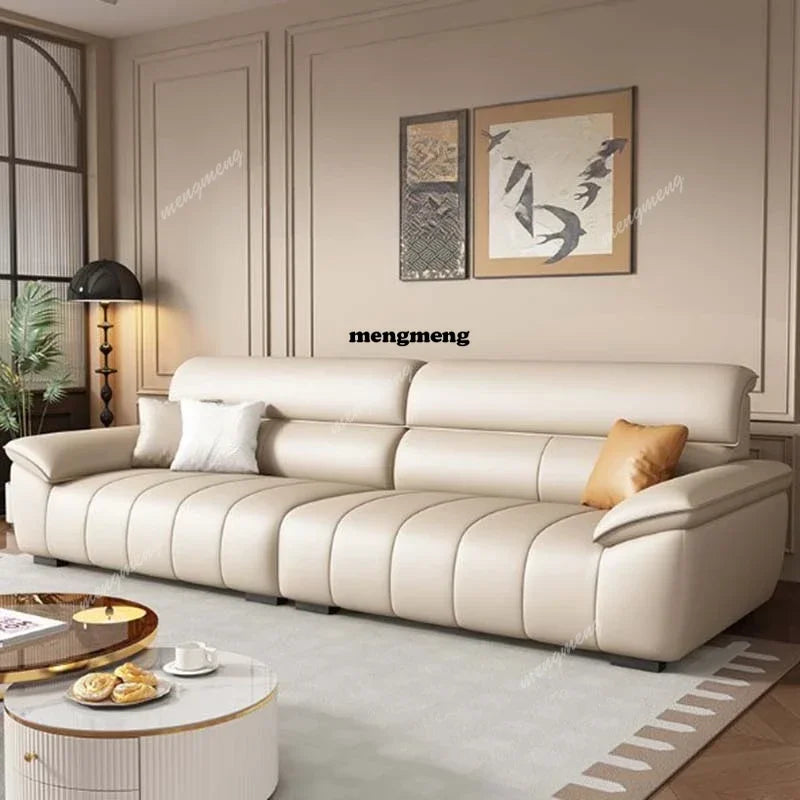 Genuine Leather Fancy Sofas Living Room Unique Lounge Floor Couches Puffs Italian Modern Divani Da Soggiorno Hotel Furniture - Kimlud