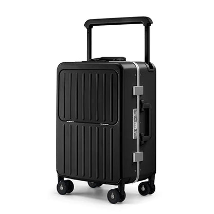 24-inch luggage with an aluminum frame, wide pull rod and front opening, as well as a high-value 20-inch travel suitcase (pull r