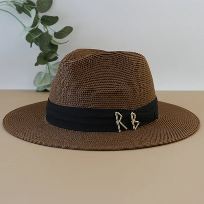 XL Big Size Sun Hat for Men Big Head Beach Panama Hat Man Wide Brim Straw Hat Designer  Classic Fedora