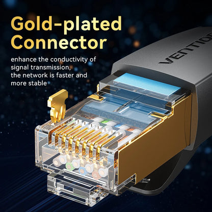 Vention CAT8 Ethernet Cable 40Gbps 2000MHz CAT 8 Networking Cotton Braided Internet Lan Cord for Laptops PS 5 Router...