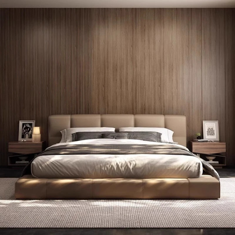 Leather Romantic Bed Luxury Adult Bedroom High Quality Princess Bed Italian Minimalist Letto Matrimoniale Unique Furniture - Kimlud