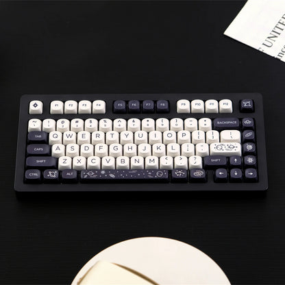 125 Keys Milky Way White Dye-Sublimation Keyboard Keycaps MOA Profile Cute PBT Key cap for Cherry MX Switches Gaming Keyboard