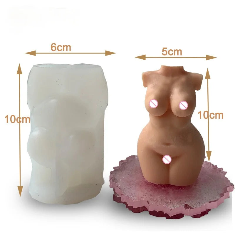Large Silicone Human Body Candle Mold Beauty Portrait Sexy Gypsum Resin Drop Glue Soap Chocolate Mould Soft Easy Demoulding