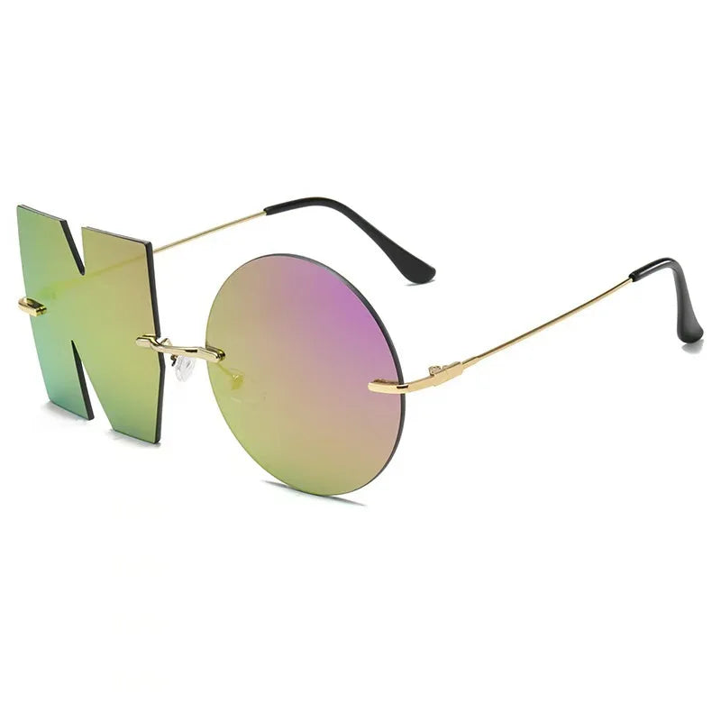 “NO”！ Styling Sunglasses FASHION Sunglasses Metal Eyeglass Frame Colorful Eyeglass Lenses Alien Glasses | Kimlud...