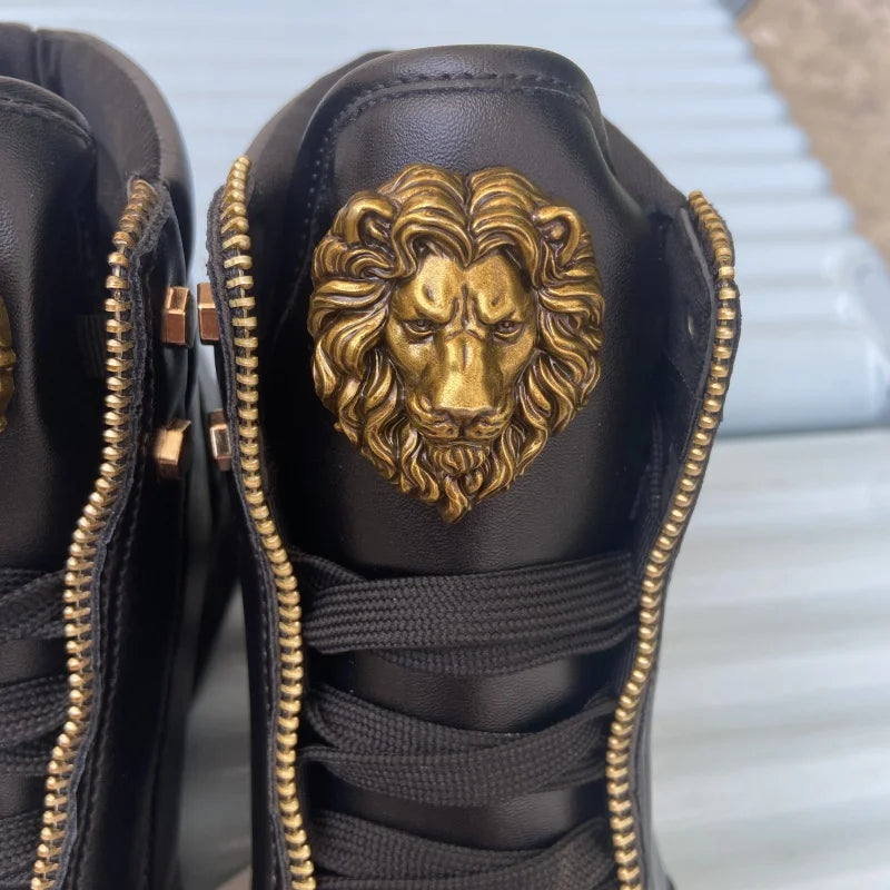 Zip decoration casual sneaker designer shoes for man luxury brand trainers running shoes high top sports casual ankle boots men - Kimlud