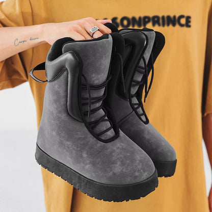 Mens Boots Fashion High Top Shoe Outdoor Casual Bare Boots Motorcycle Shoes Hiking Boot Sports Thick Soles Comfort Durable Lacs
